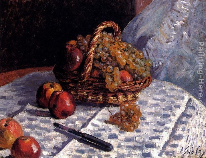 Alfred Sisley Still Life Apples And Grapes